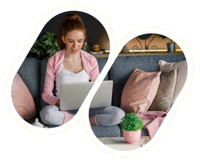 woman in a fitness wear typing on her laptop