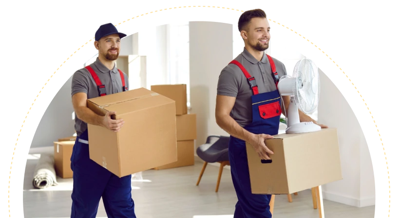 moving guys holding large boxes